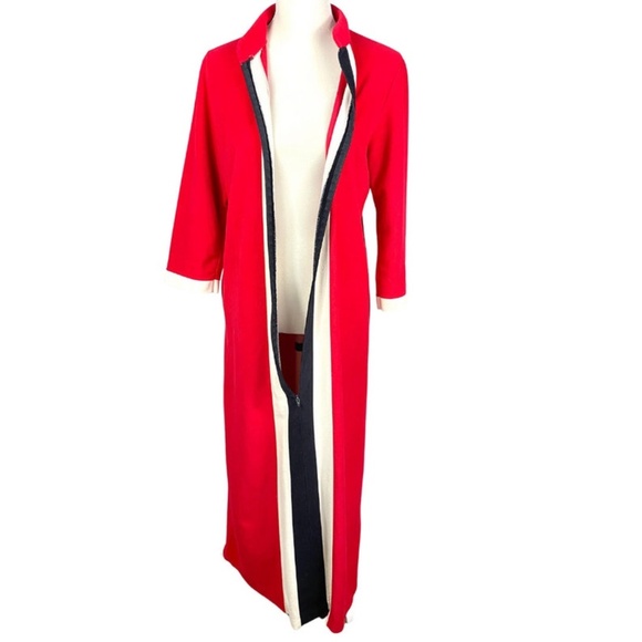 Vintage Velour Robe 1970's Vintage JcPenney Mod Red Misses Loungewear Robe - Picture 3 of 8